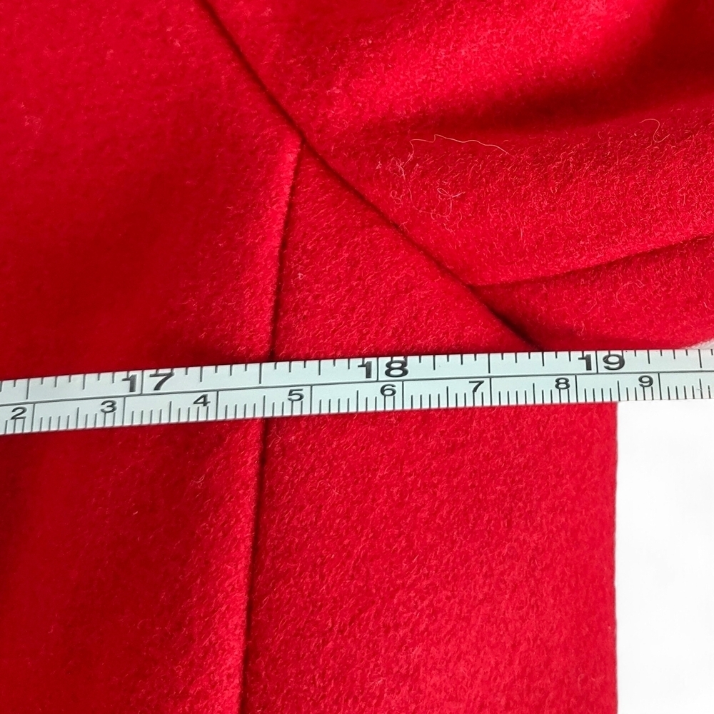 Centigrade Vibrant Red Wool-Blend Single Breasted Button-Up Pea Coat Size XS - Picture 11 of 13